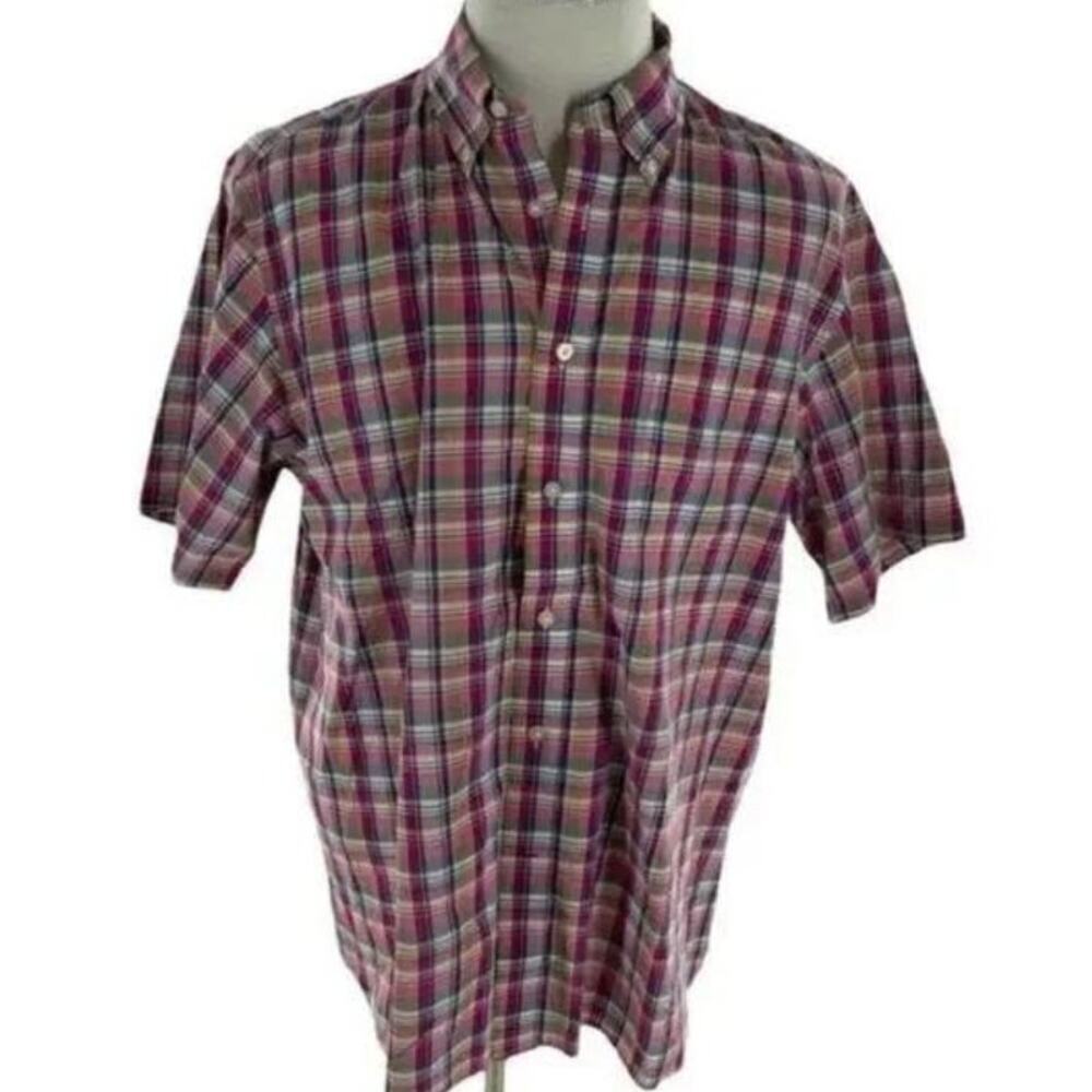 Daniel Cremieux Men's Button Up 100% Cotton Short Sleeves Shirt Size XL
